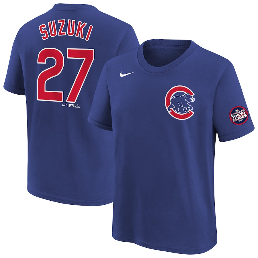 Men Chicago Cubs #27 Suzuki blue 2025 MLB T shirts style 2->mlb jacket->Sports Accessory